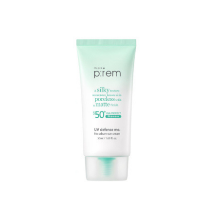 Crème solaire matifiante sans sébum MAKE P:REM verte